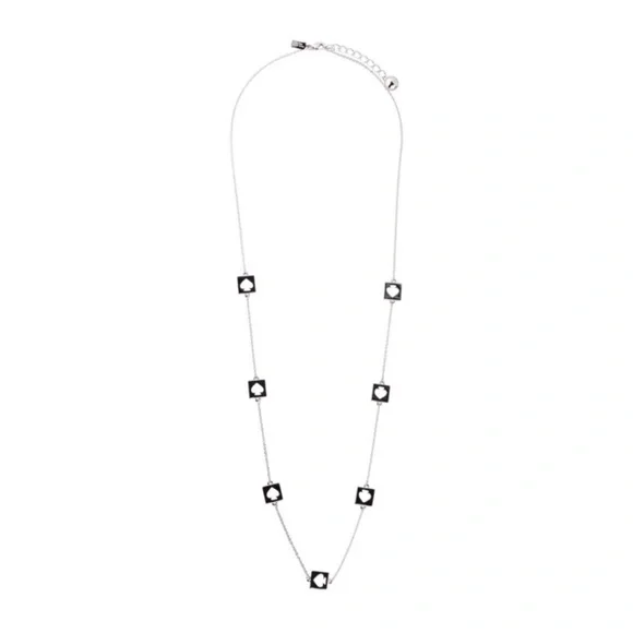 KATE SPADE • Silver Hole Punch Rosary Long Necklace - Picture 3 of 5